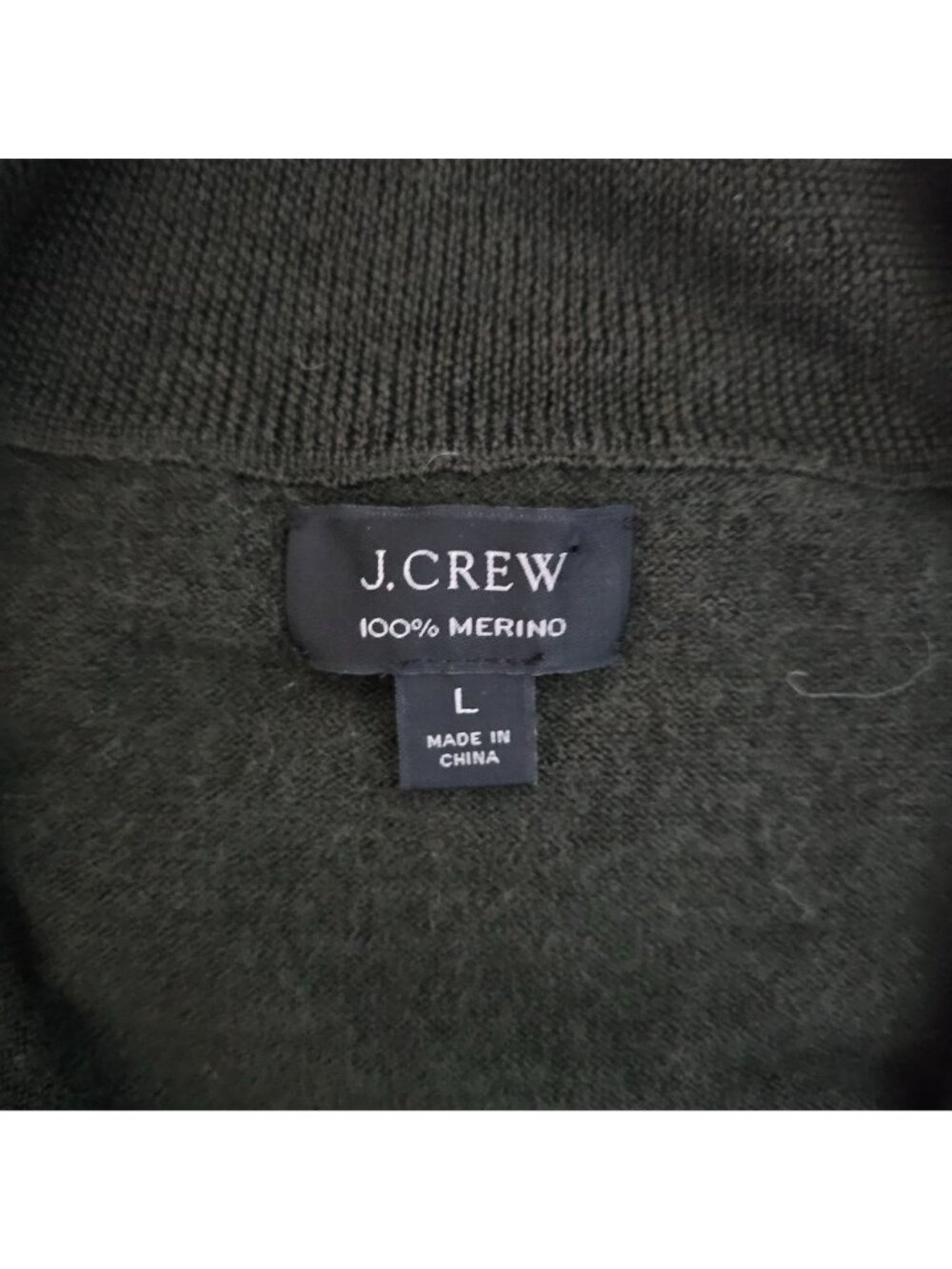 J. Crew Gray 100% Merino Wool Quarter Zip Long Sleeve Pullover Sweater Sz Large - Picture 6 of 13